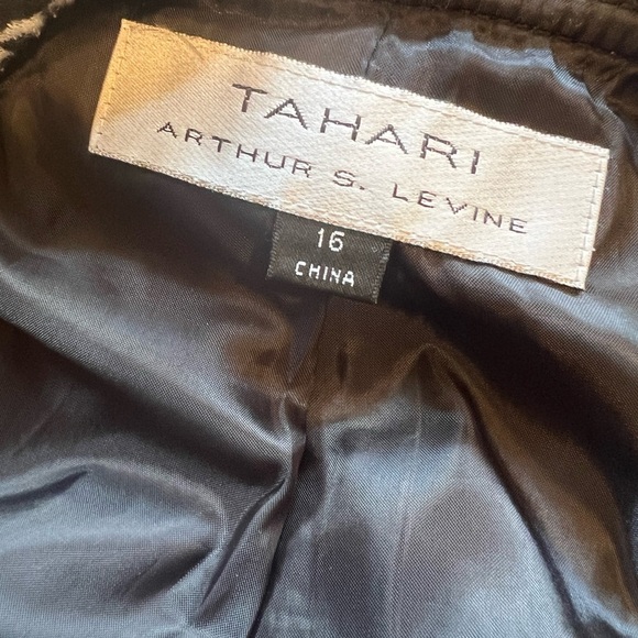 Tahari Arthur S Levin Womens Suit Jacket Open Front White/black Size 16 - Picture 5 of 5